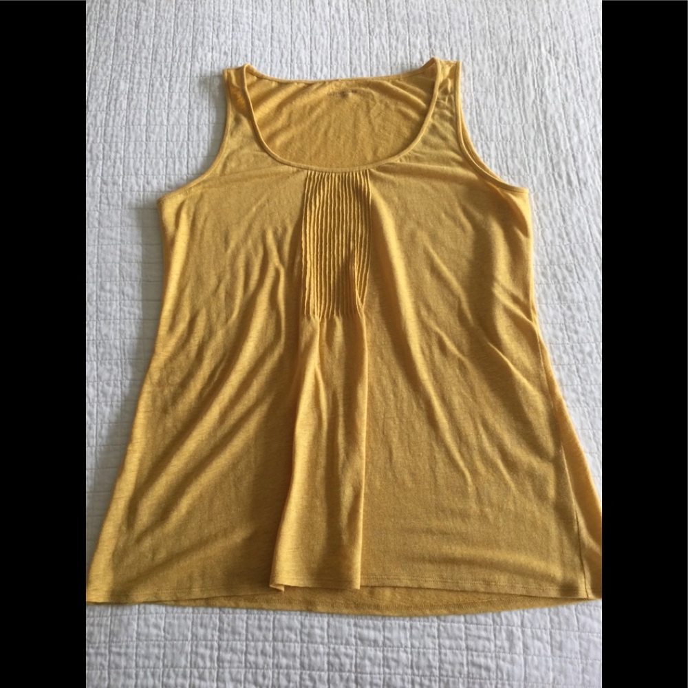 Eileen Fisher mustard colored linen top